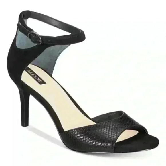 NEW Alfani Womens 9.5 Galeah Heels Black Peep Toe - Picture 2 of 9